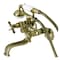 Kingston Brass KS245AB Tub Wall Mount Clawfoot Tub Faucet with Hand Shower, Antique Brass KS245AB - alternate 1